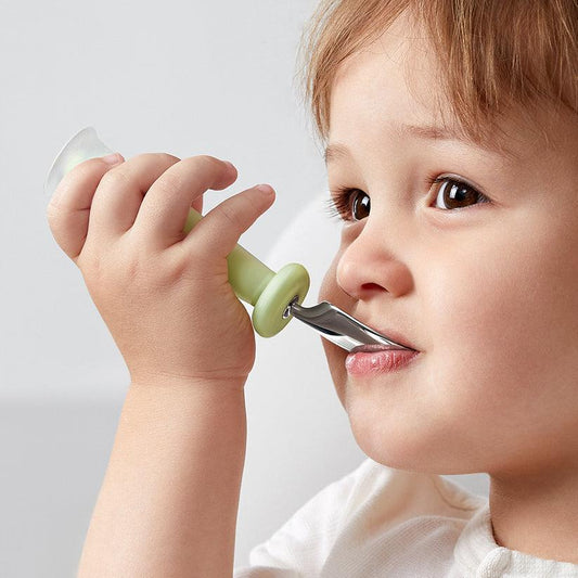 Spoon & Fork Set (Stainless Steel & Silicone)