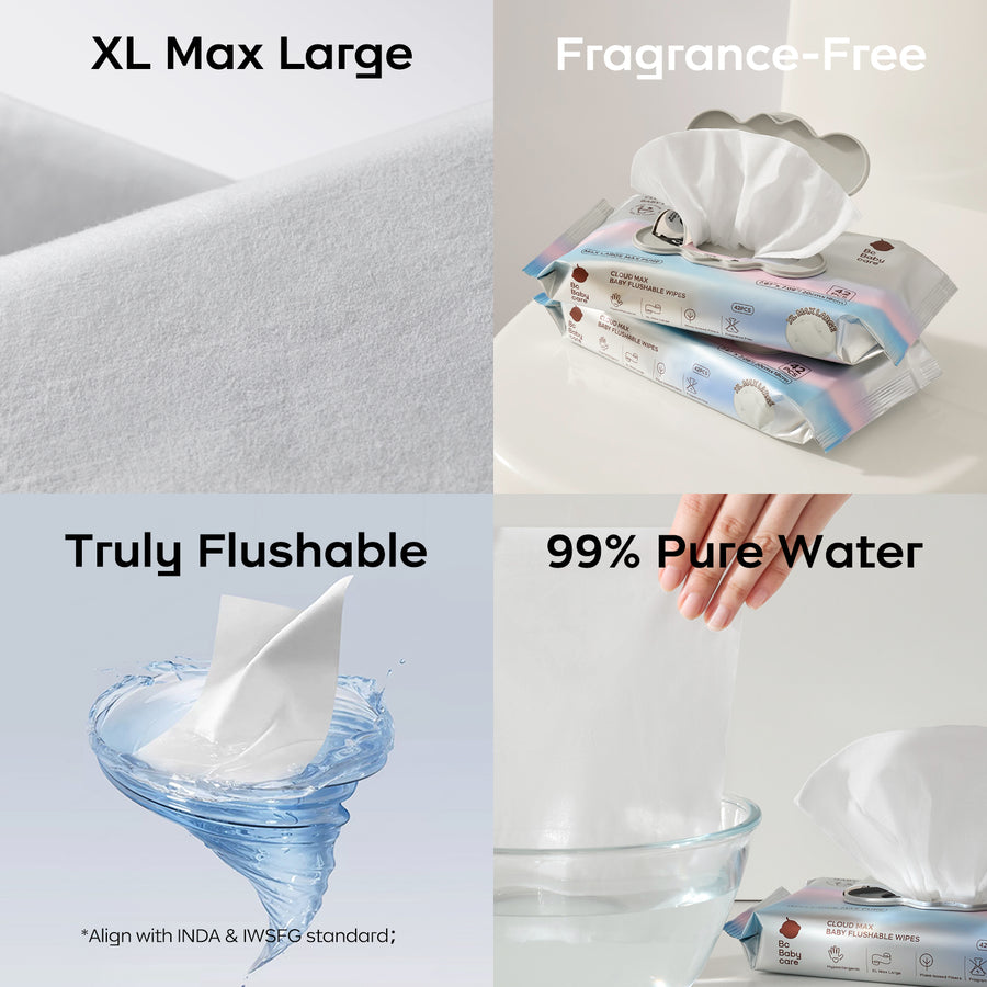 Cloud Max Baby Flushable Wipes